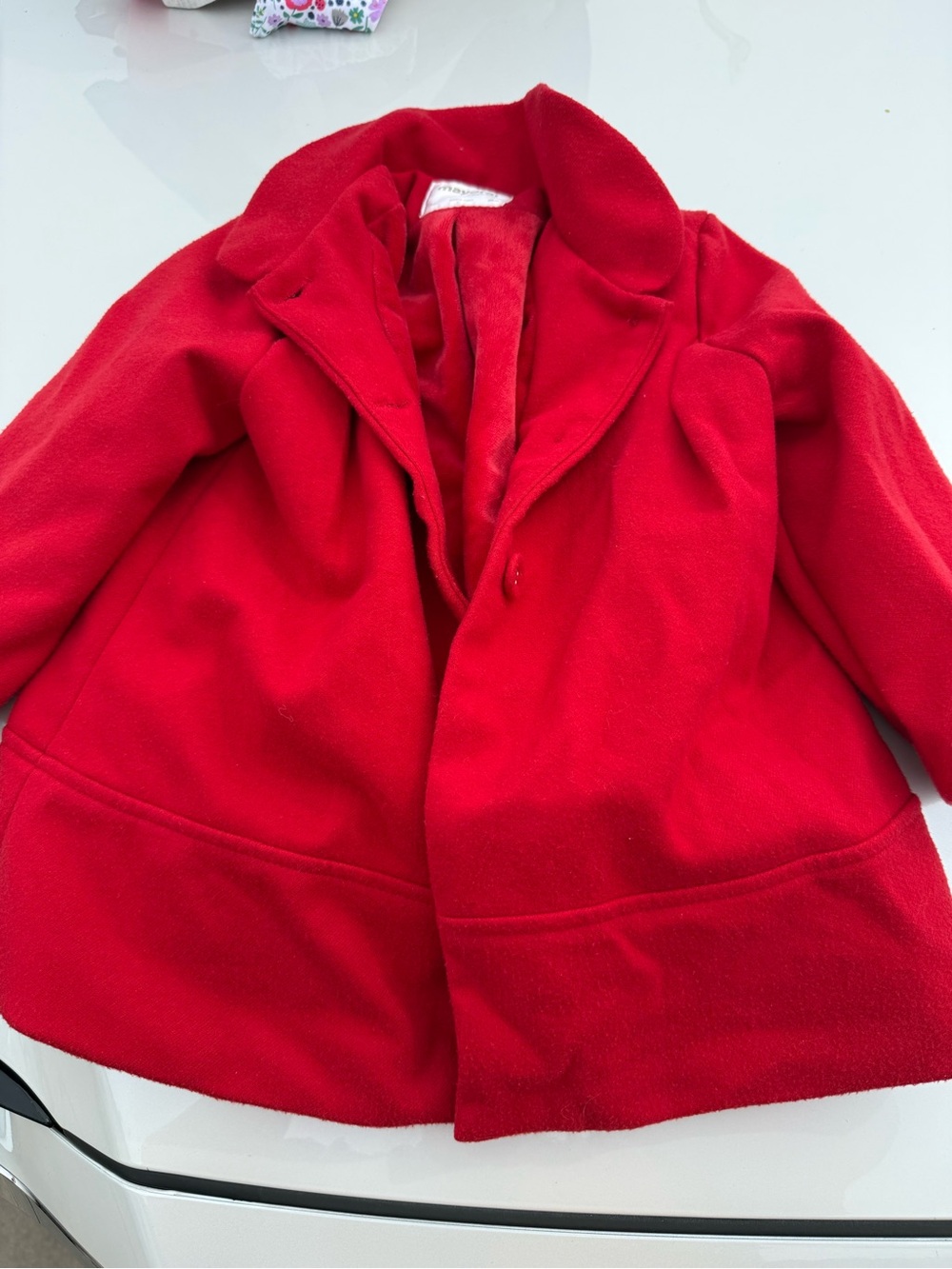 Mayoral Bright Red Pea Coat for Kids